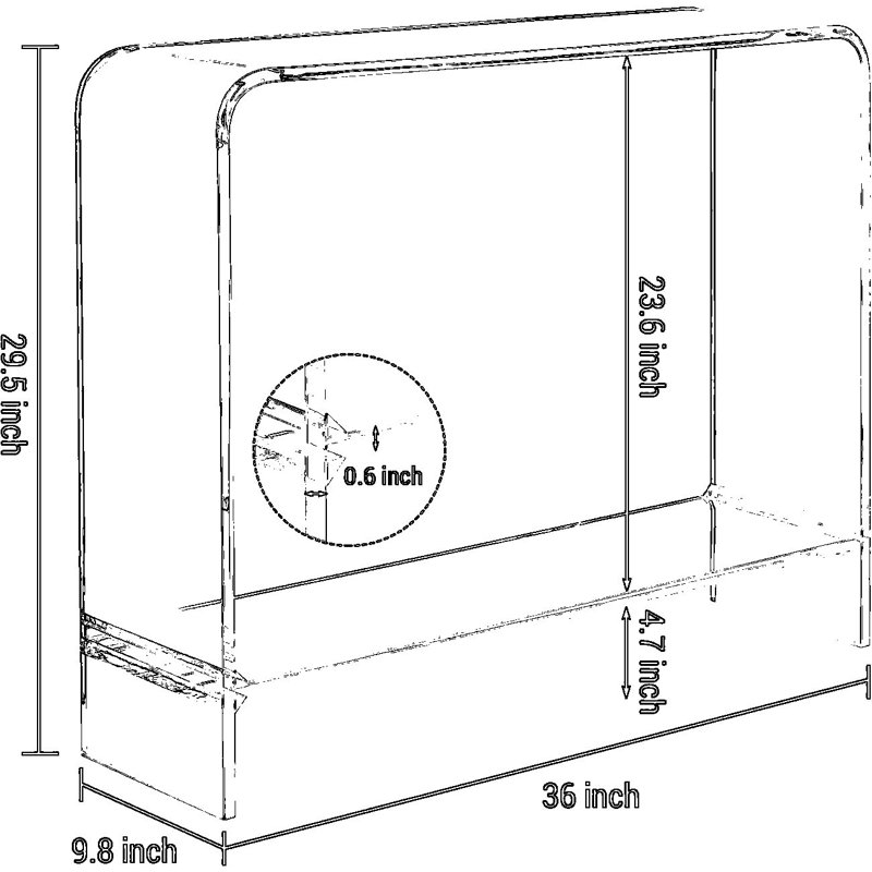 Console en acrylique transparent avec tablette, table d'entrée moderne à deux niveaux, meuble d'appoint étroit et transparent pour salon, couloir, hall d'entrée ou salle à manger