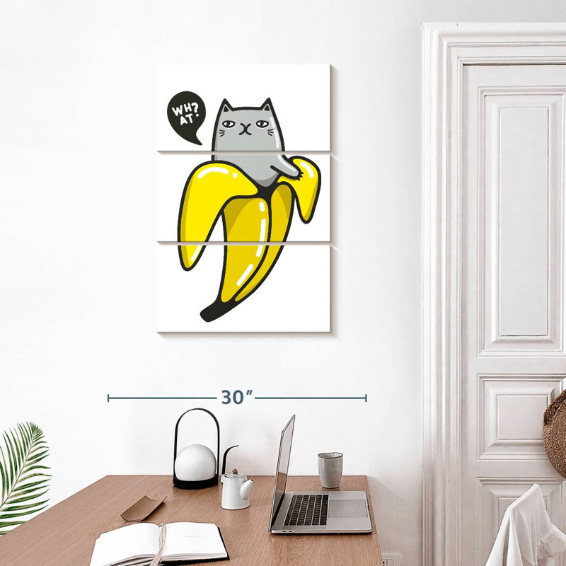 Chat, banane, H 32 po x l 20 po