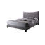 Grand lit gris en bois massif