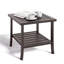 Table de bout d'extérieur en métal noir, carré 19 po, table de bout à 2 niveaux pour patio, toutes saisons | Idée cadeau