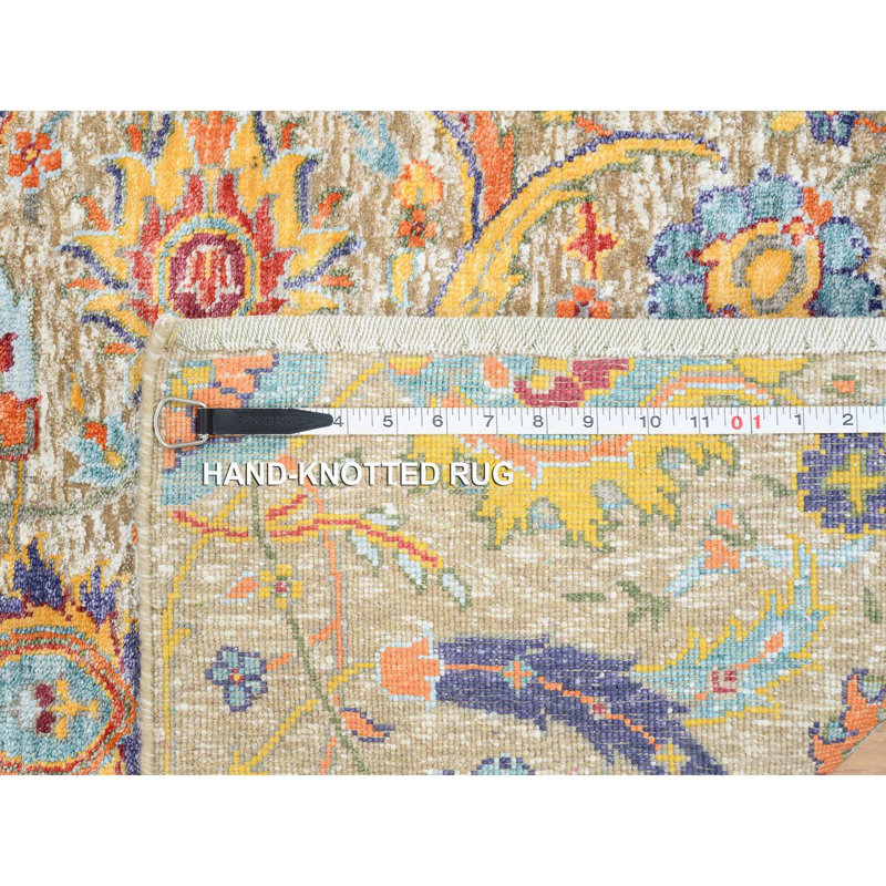 Tapis de couloir brun 2 po 7 po x 12 po 4 po en soie texturée avec de la laine texturée noué à la main F3304622865E47FE8F47D2EBFF71ADEF