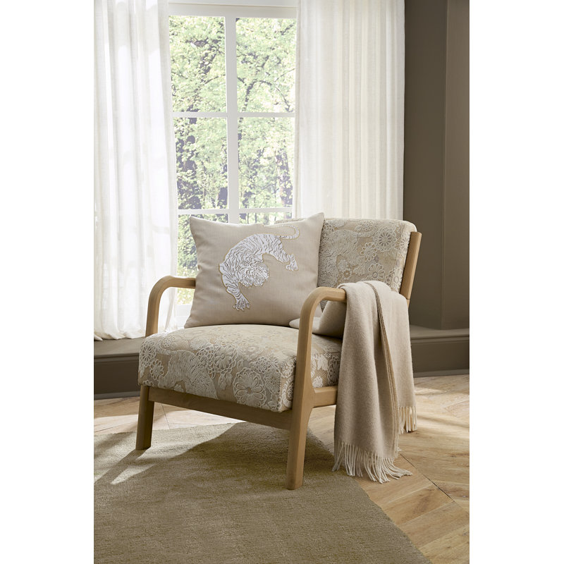 Siberian Tiger Floral Cotton Pillow Sham, Standard