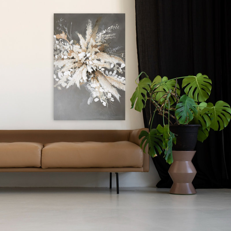 Feuilles légères 1, art contemporain abstrait, H 48 po x l 32 po