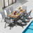 All-Weather Stackable Patio Chairs, Durable Textilene Fabric with Armrests, Sturdy Metal Frame, Ergonomic Quick-Dry Outdoor Dining Chairs for Backyard & Poolside(Gray, 8pcs)-109080129-126637972