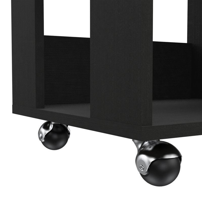 Blosson Kitchen Cart - White Light Oak, Black