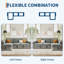 Canapé-lit de 84 pouces, canapé en L, canapé-lit convertible avec rangement, station de charge, lumières DEL, canapé modulaire moderne pour le salon, appartement, velours