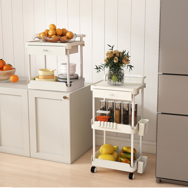 Metal Bar Cart, White