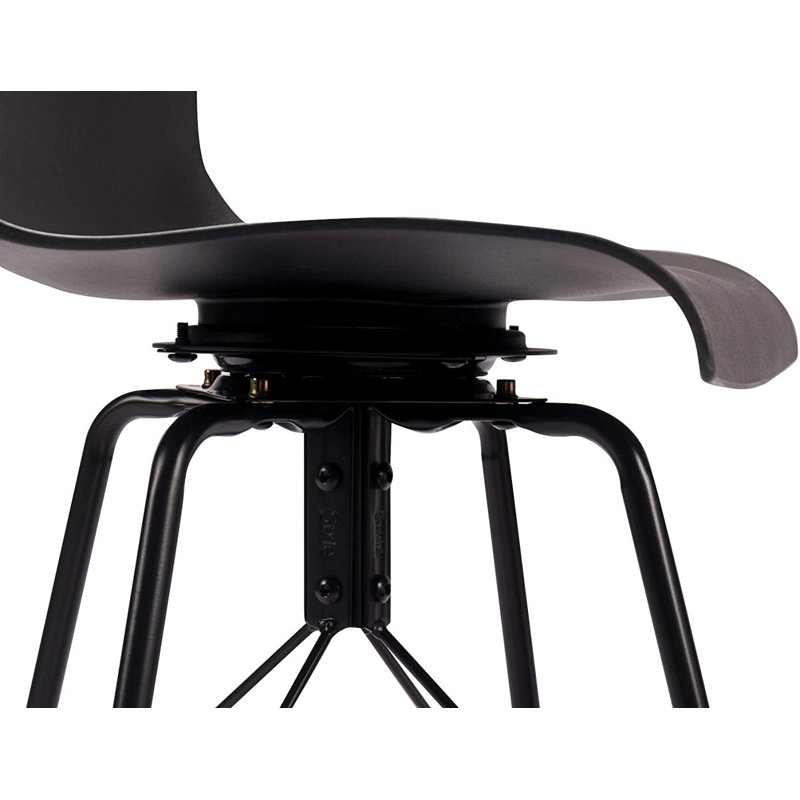 Tabouret de bar et de comptoir Brettly, Noir, noir, noir, noir, Tabouret de comptoir (siège d’une hauteur de 24