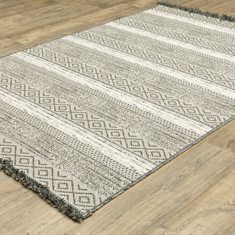 Rayfe Geometric Indoor / Outdoor Rug, Rectangle 9'10" x 12'10"