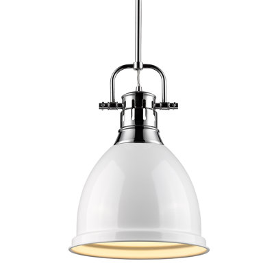Luminaire suspendu unique / remarquable à 1 lumière Ruthie sans accents de matériau secondaire ou d'accent