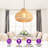 19" Boho Natural Handwoven Rattan Dimmable 1-Light Single Pendant Light