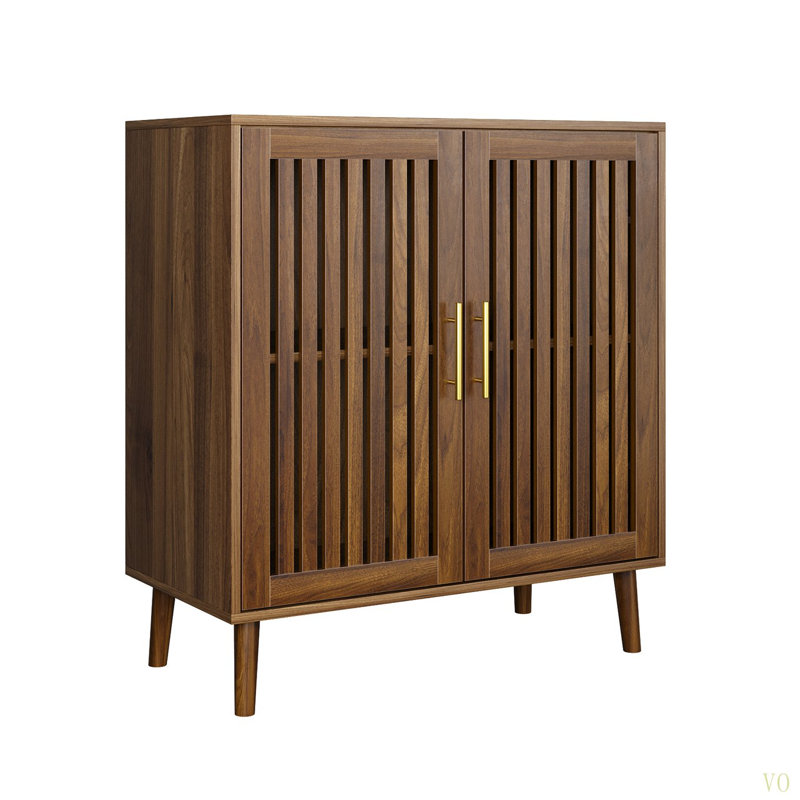 Sideboard Buffet Cabinet With Storage,  Farmhouse Buffet Cabinet With Louvered Doors, Wood Coffee Bar Storage Cabinet For Kitchen, Dining Room, Living Room, Entryway,31.5" W