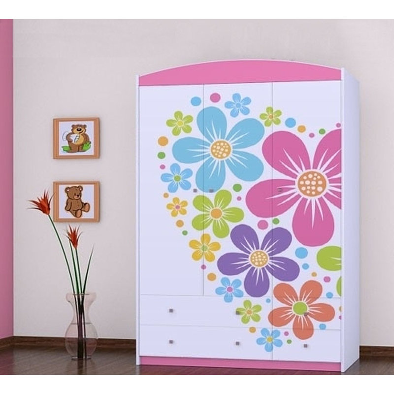 Lukas 3 Door Wardrobe, Pink