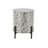 Cole And Grey Mother Of Pearl Shell Handmade Inlay Abstract Accent Table With Black Legs