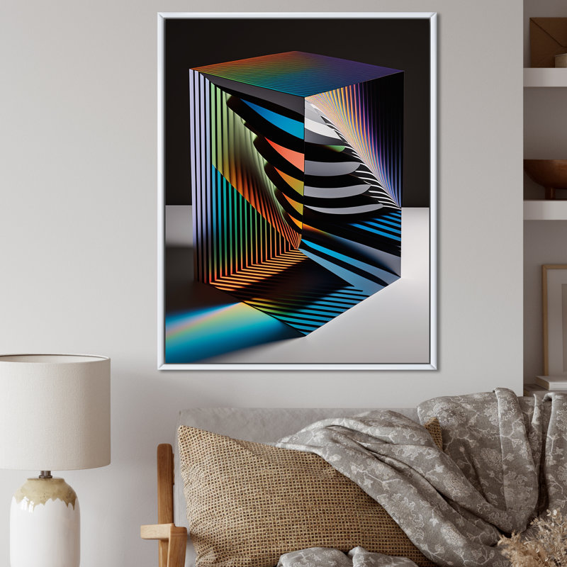«Structural Geometric Architecture I», reproduction sur toile, H 40 po x l 30 po x P 1,5 po, Cadre flottant blanc