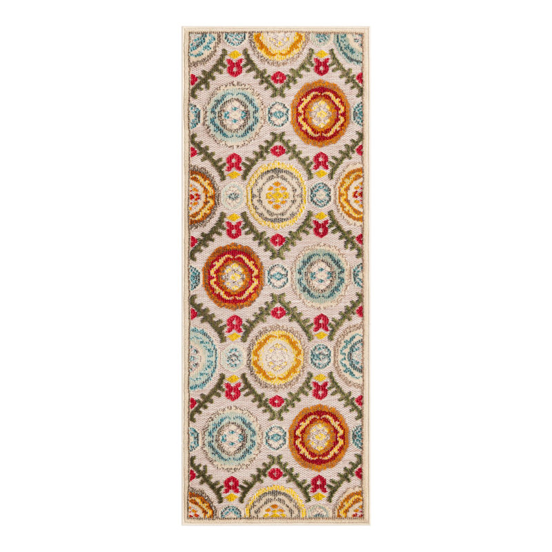 Tapis Bungalow Rose Oualida Caimin, Tapis de couloir 2 pi x 5 pi 1 po