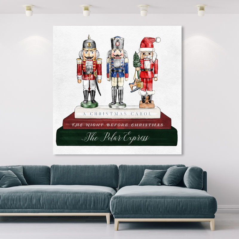 «Holiday Nutcracker Books», peinture sur toile, Toile tendue, H 12 po x l 12 po x P 1,5 po