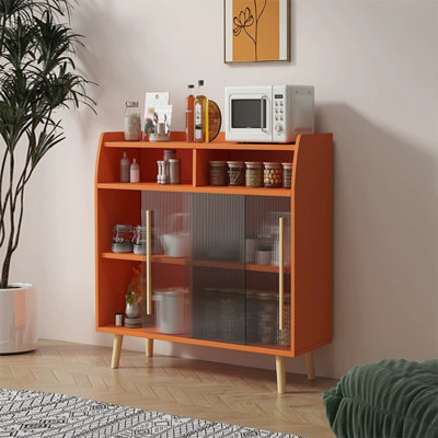 Buffet orange en bois manufacturé