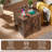 Jaimar 24"W Farmhouse Square End Table with Charging Station&Adjustable Storage Shelf-1440454481-1440454478