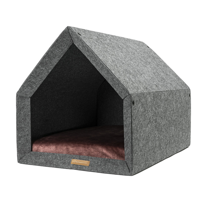 Ecological Hut Pet Cage, 80cm H x 62cm W x 64cm D, Dark Grey/Red