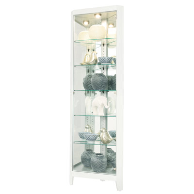 Tamsin Solid Wood Lighted Curio Cabinet