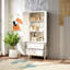 Armoire garde-manger autoportante blanche 72 po - 2 tiroirs et tablettes réglables, organisateur de rangement en acier robuste pour appareils électroménagers, épices, vaisselle