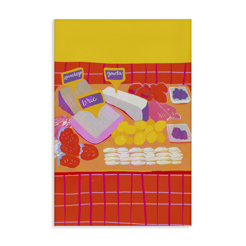 Art mural assorti, ensemble de fromages assortis, design par Dina Riddle, H 24 po x l 16 po