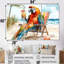 Fauteuil Macaw perroquet sur une plage - ensemble d'art mural animaux côtiers-901637562-901637565