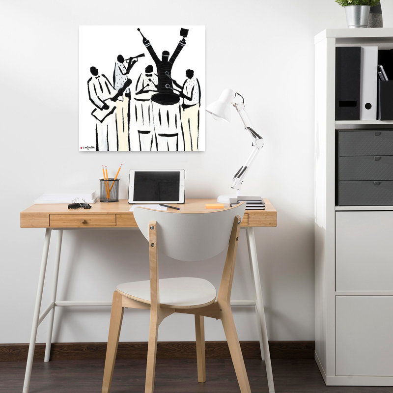Silhouette, art contemporain abstrait, H 18 po x l 18 po