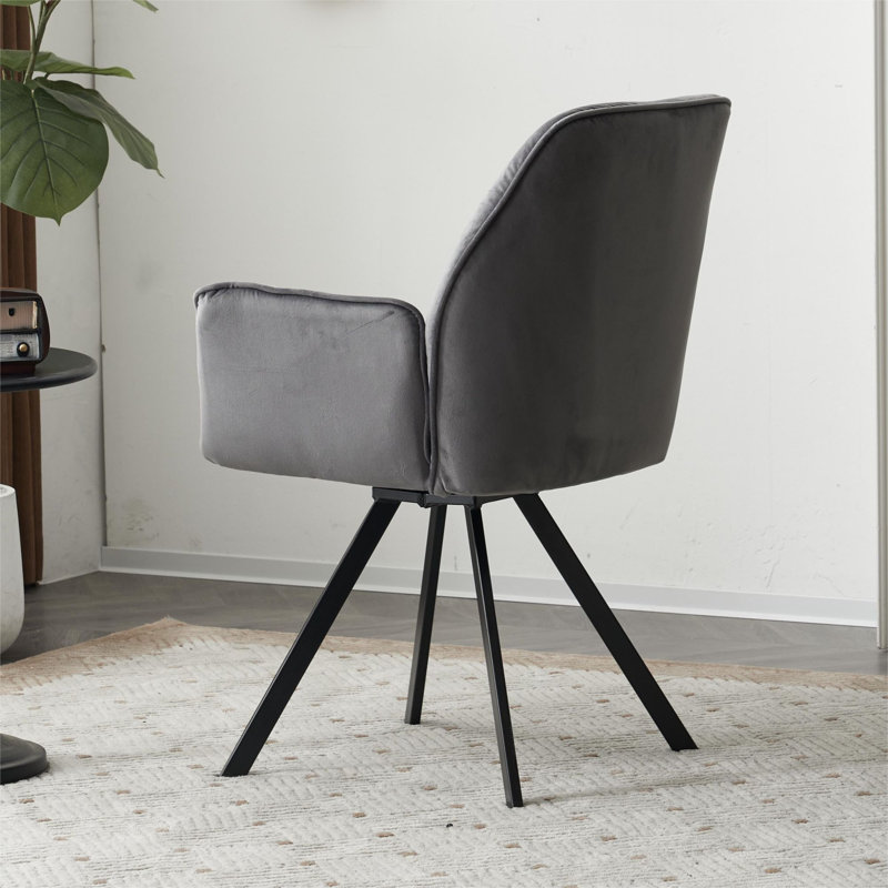 Rinki 50cm H Velvet Upholstered Metal Armchair