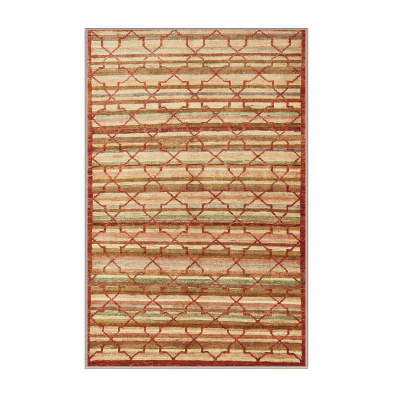 Tapis rouge à motif géométrique, Rectangle 8 pi x 10 pi
