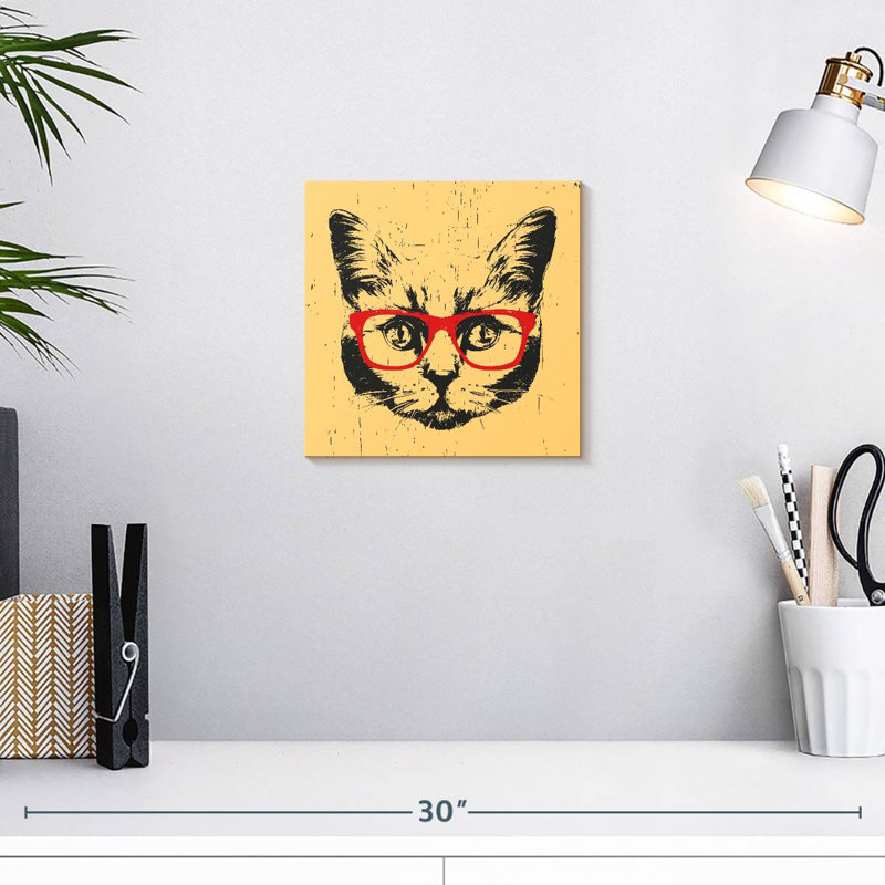 Brampt Cat With Glasses, 10" H x 10" W