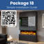 Evolution Fires Pre-Built Media Wall Package 18, finished in textured Venetian Plaster, includes Spectrum Series 44 Series 3-Sided Electric Fireplace-771639914