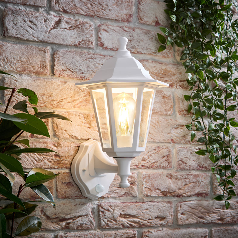 Mcmahan Outdoor Wall Lantern, White, Cool White