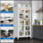 Durable 6-Tier Metal Kitchen Pantry Storage Cabinet with Transparent Doors, Adjustable Shelves, and Wheels for Versatile Use-128975415