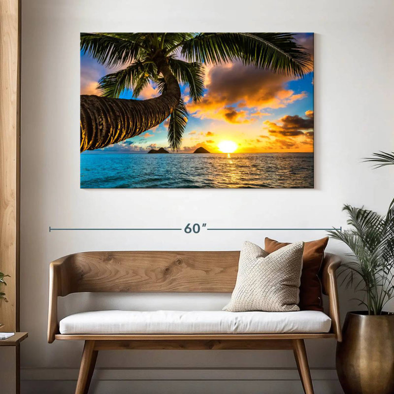 Plage Gillard Lanikai au coucher du soleil, H 32 po x l 48 po