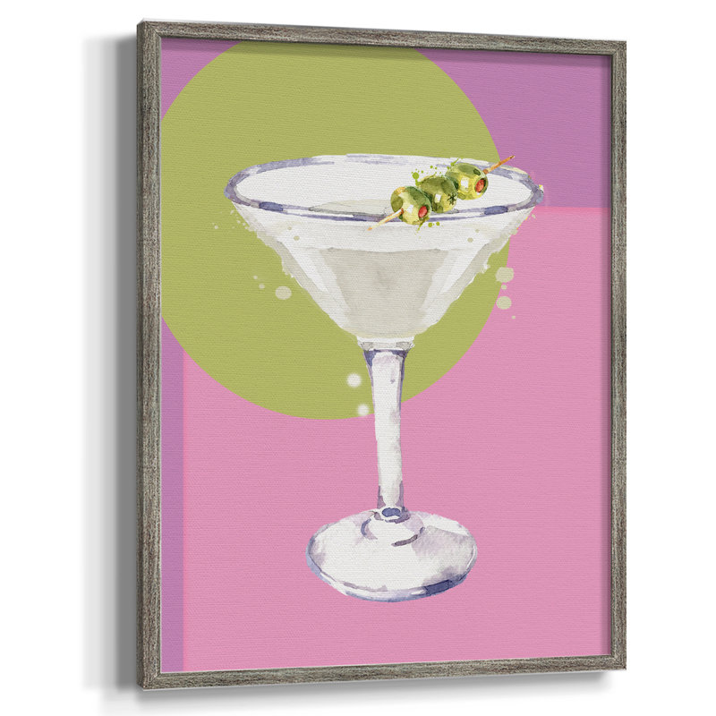 Reproduction encadrée Martini - bois massif, H 21 po x l 17 po