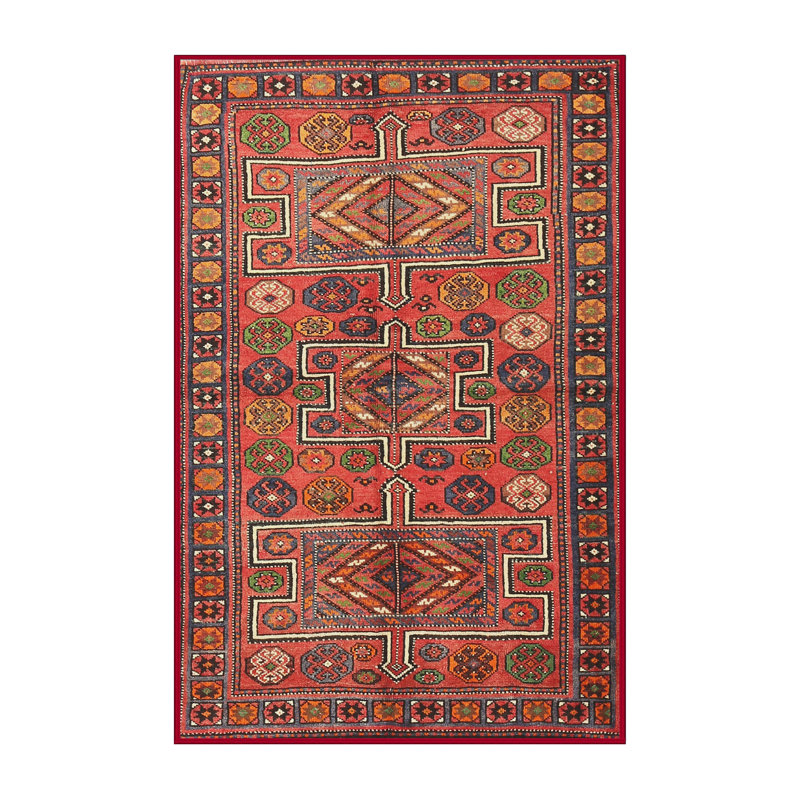 Tapis mauve/orange/vert traditionnel Lazzaro, Rectangle 5 pi x 8 pi