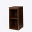 Armoire à vin modulaire de couleur brun noyer avec tablettes de rangement et huche pour salle à manger
