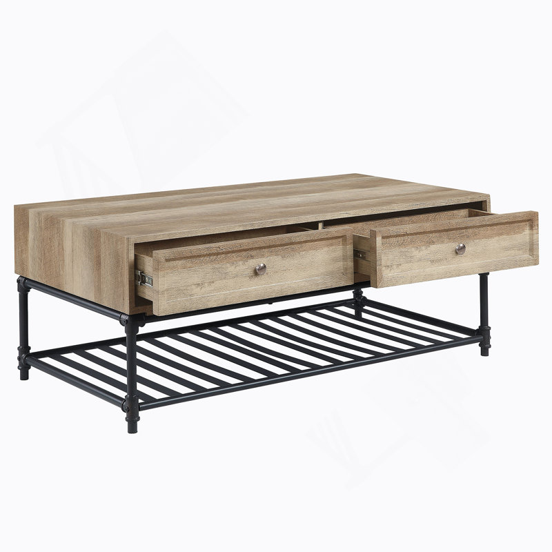 Table basse en chêne et gris sable