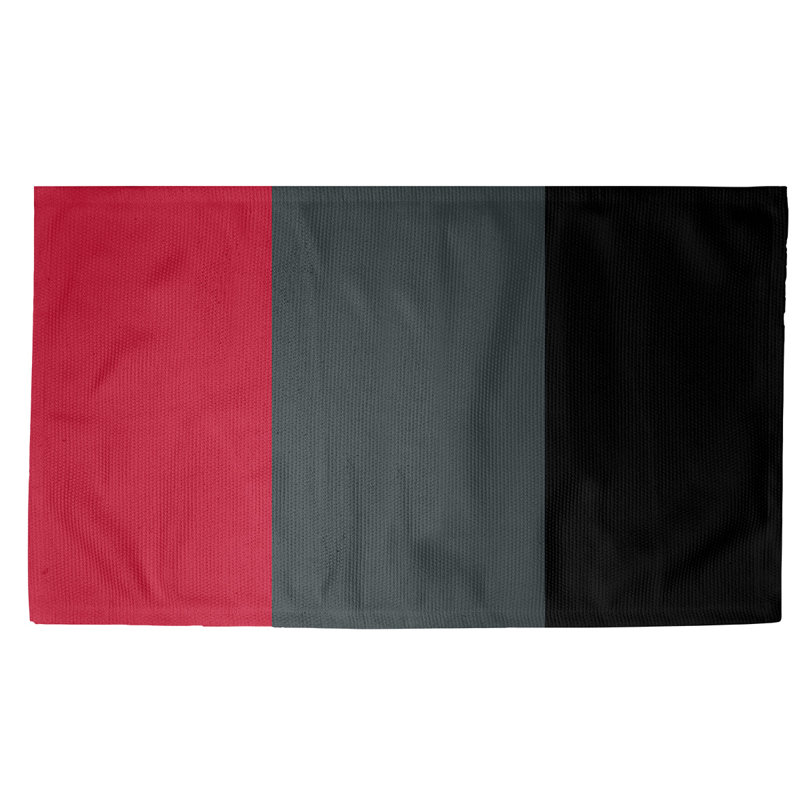 Tapis gris à rayures en acier national hockey, Rectangle 2 pi x 3 pi, Oui
