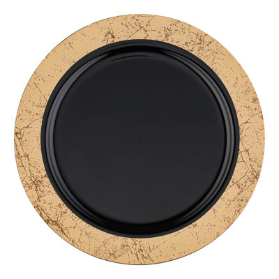 Assiettes jetables en plastique noires (7,5 po)