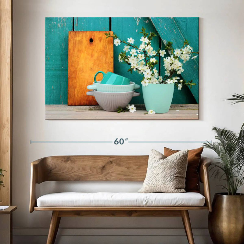 Senne Turquoise Bowls And Vase, 34" H x 51" W
