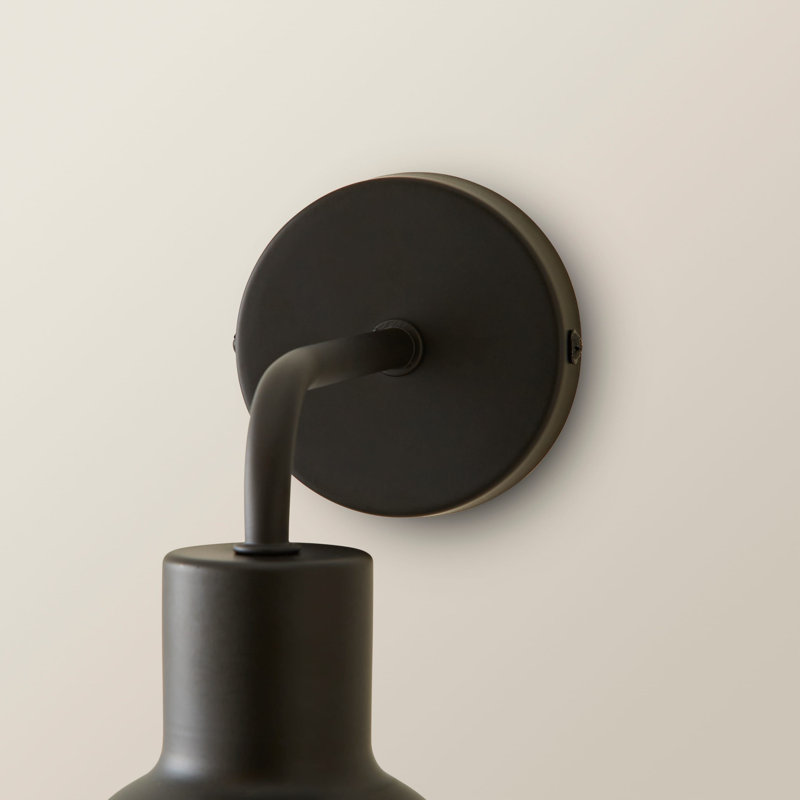 Dejuane Flush Mounted Sconce, Black, Grey