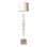 80" Polished Inner Horn Floor Lamp - Cream Cow Hide Base