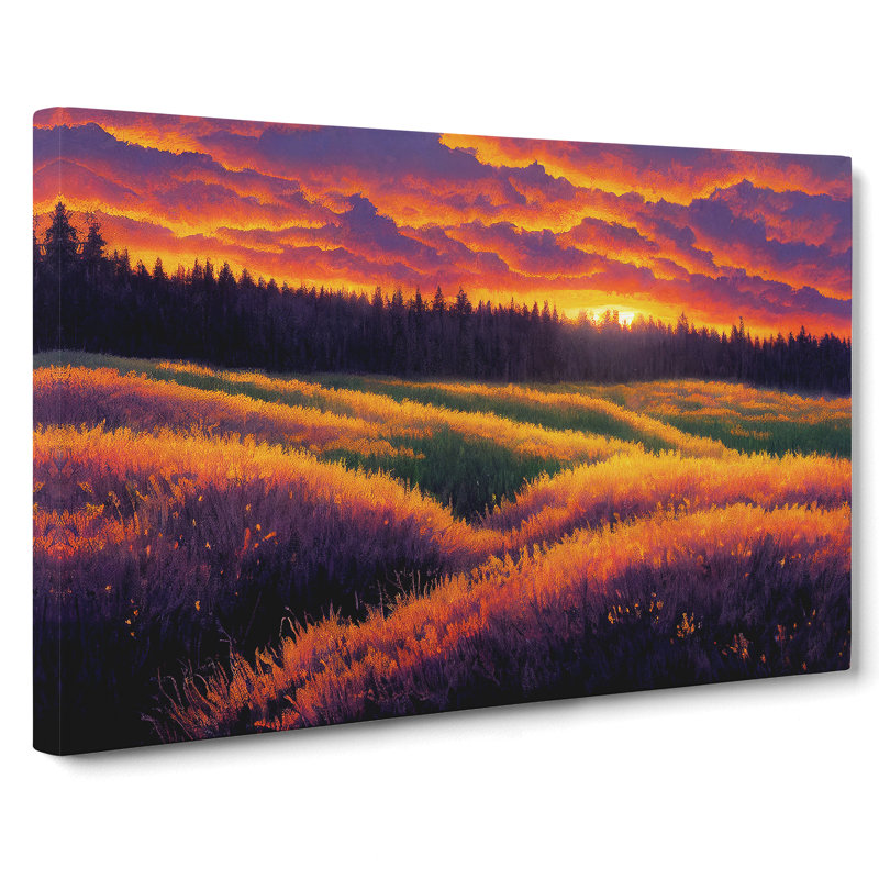 Spring Forest Sunset View - Wrapped Canvas, 50cm H x 76cm W x 3cm D