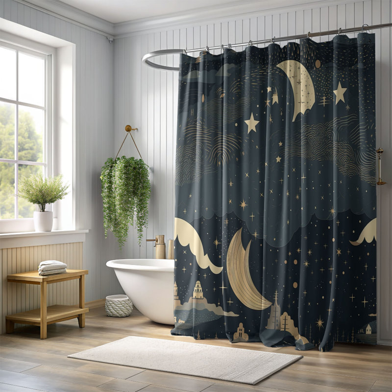 Rideau de douche Wattsville, H 74 po x l 71 po