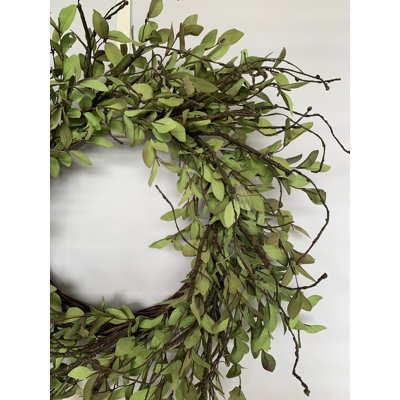 24" Handmade Spring Tea Leaf Front Door Wreath