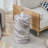marble textured cylindrical coffee table