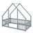 Dreamy Kids’ House Bed Ground-Level Design With Sturdy Wooden Guardrails-1836043463